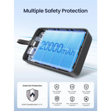 Ugreen 22,5W 20000mAh prenosna baterija z vgrajenim kablom