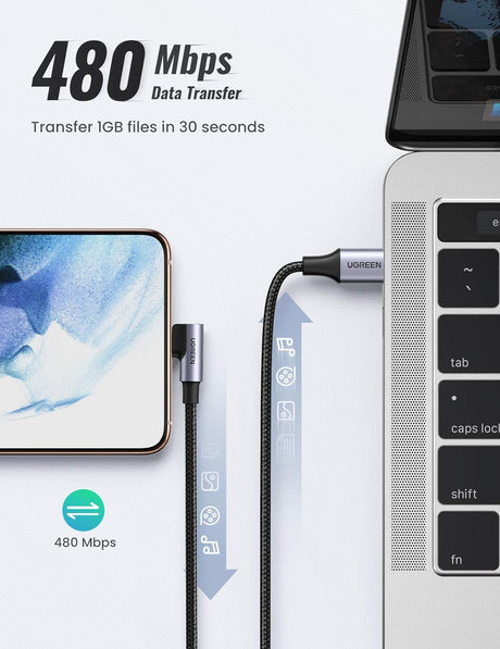 Ugreen USB-C na kotni USB-C kabel 60W 3M