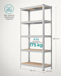 SONGMICS Regal 180 x 90 x 40 cm srebrna,GLR40SV