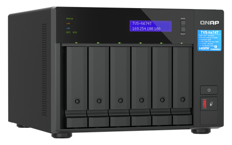 QNAP NAS za 6 diskov, 32GB ram; 2,5Gb mreža, Thunderbolt