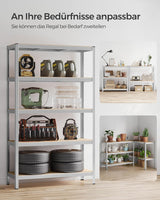 SONGMICS Regal 60 x 120 x 200 cm rjavo-srebrno,GLR060E01