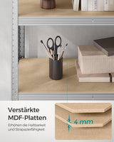SONGMICS Regal 60 x 120 x 200 cm rjavo-srebrno,GLR060E01