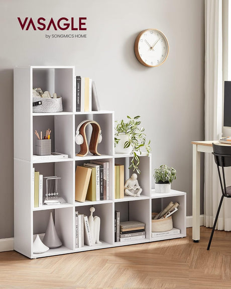 VASAGLE omara ali regal s 10 odprtimi predali, bela