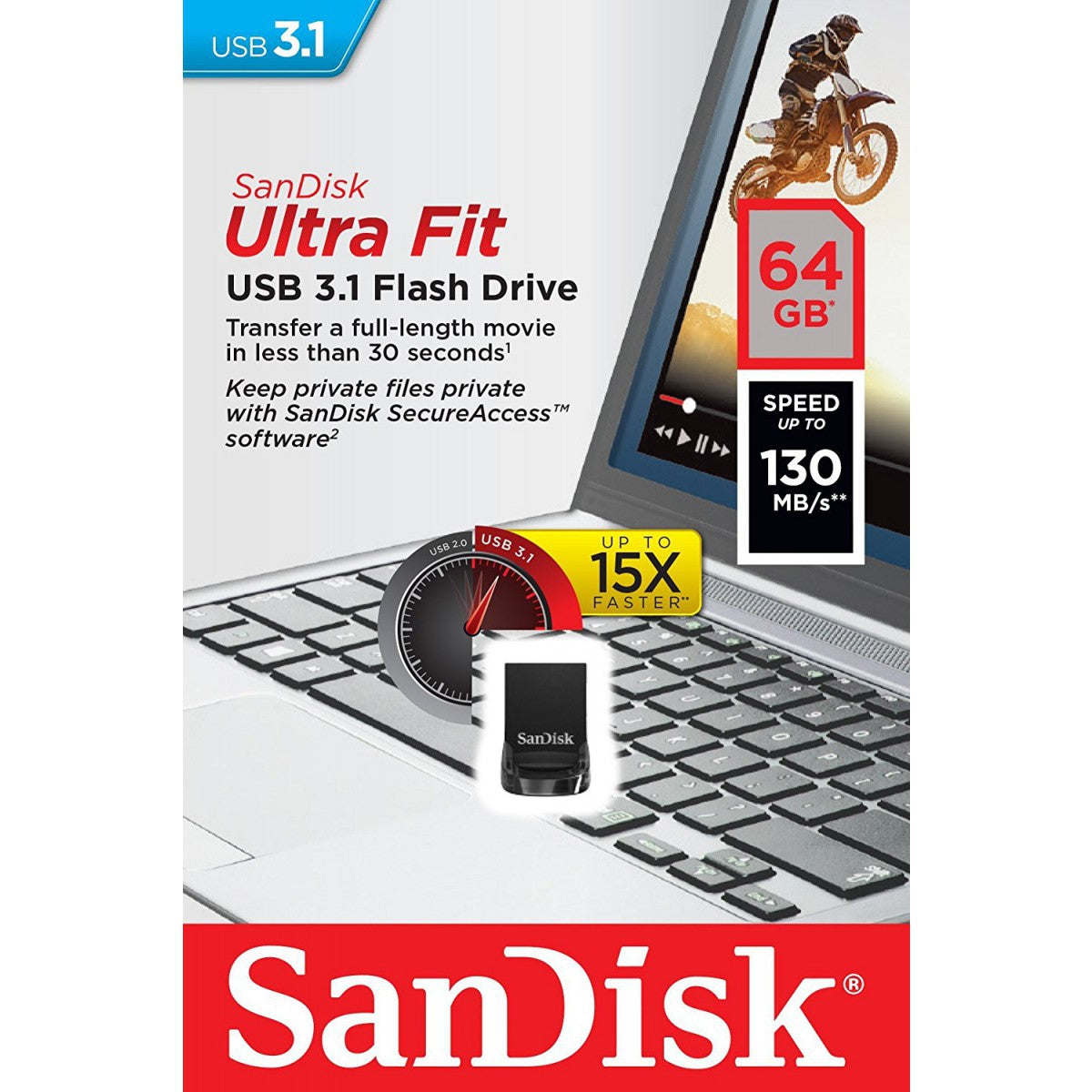 SanDisk Ultra Fit 64gb USB 3.1 spominski ključek