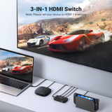 Ugreen HDMI 3x1 HDMI stikalo 4K@30Hz