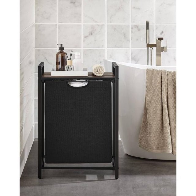 VASAGLE košara za perilo, rustikalno rjavo-črna, BLH101B01