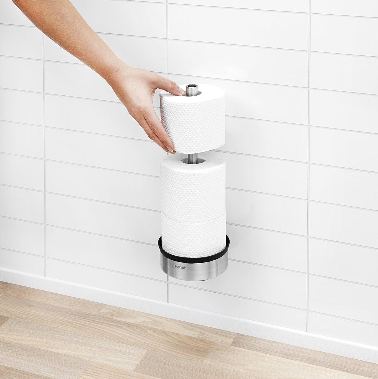 Brabantia stojalo za WC papir kovinski bel