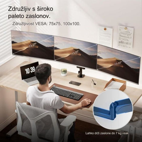 VonHaus trojni namizni nosilec do diagonale 27 plinska vzmet