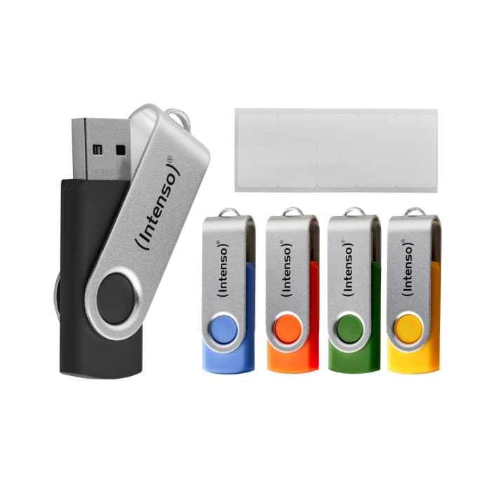 Intenso 5x16GB Basic Line USB 2.0 spominski ključki - Barvni