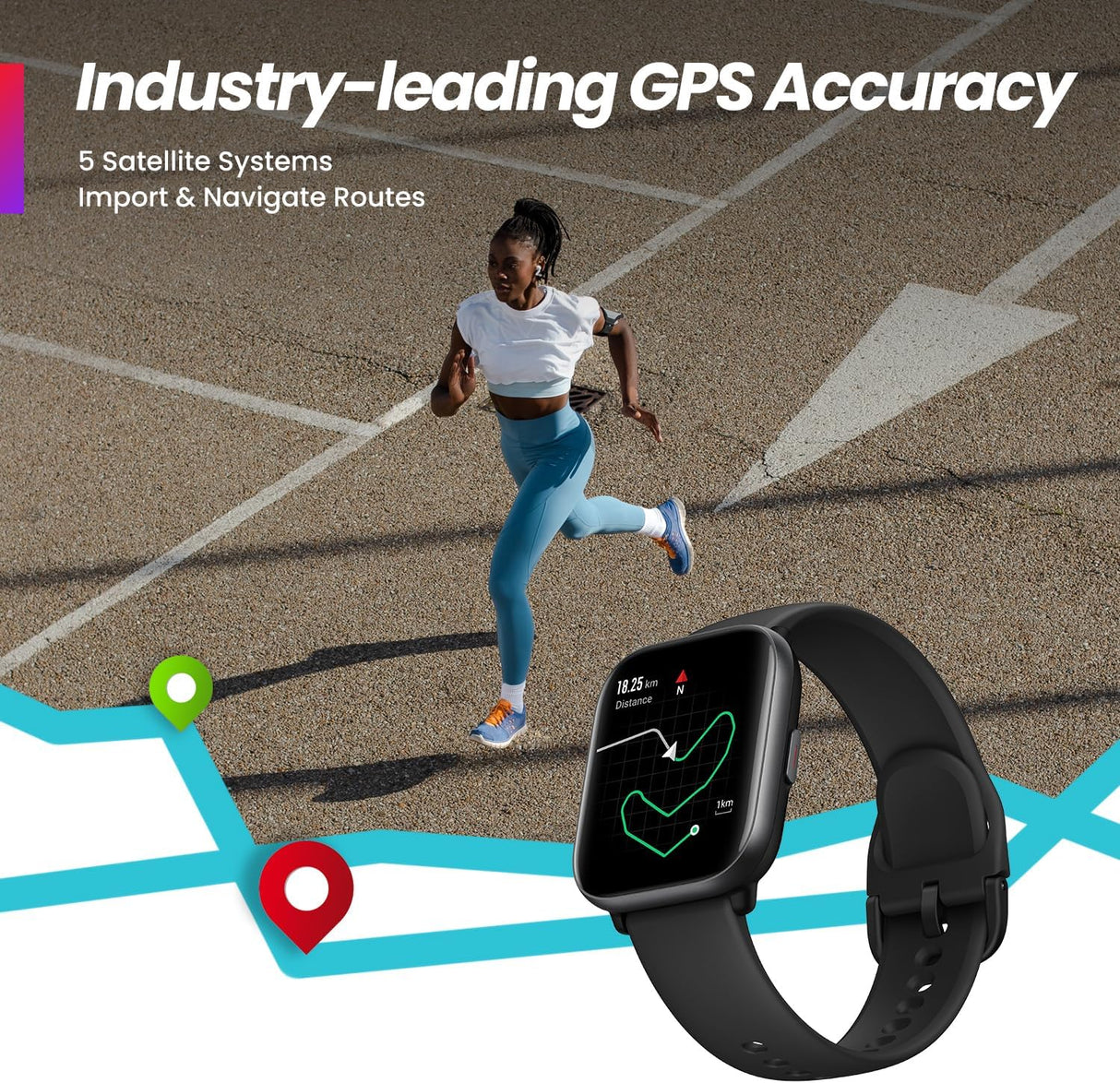 Amazfit Active pametna ura, črna