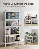 SONGMICS Regal 30 x 75 x 150 cm rjavo-srebrn,-GLR030E01