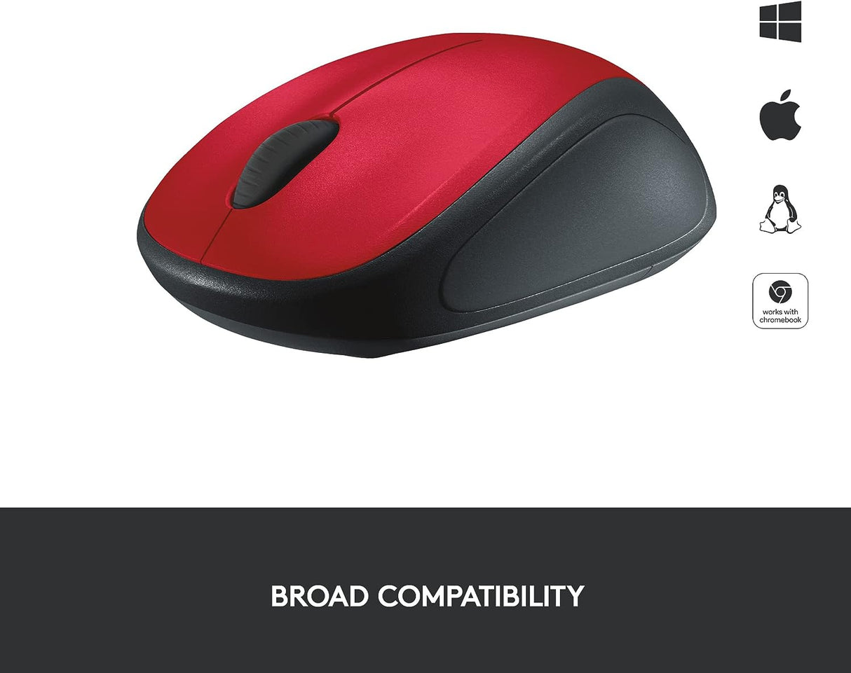 Logitech M235 Wireless mini miška, rdeča