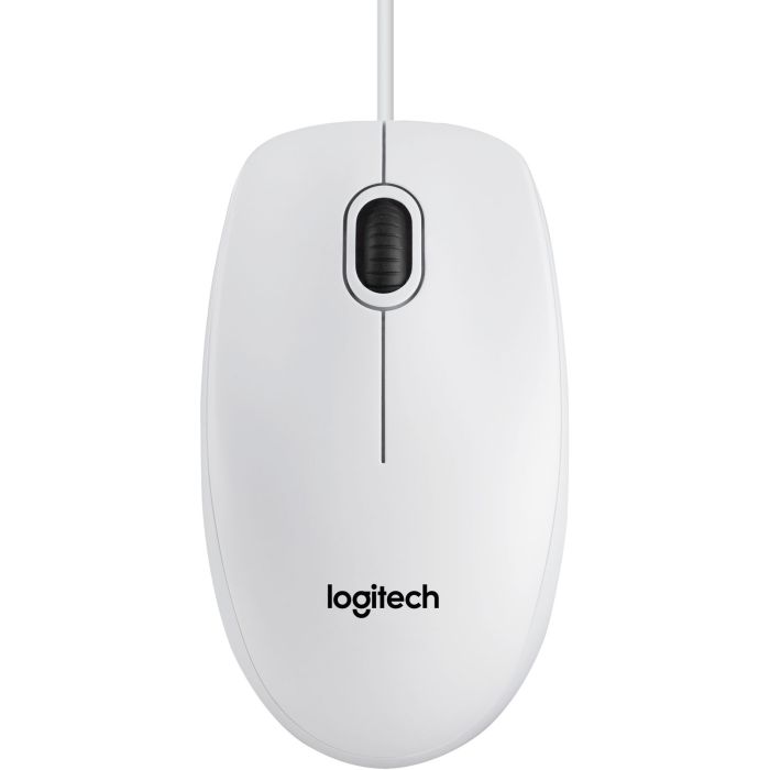Logitech B100 optična miška, USB, bela