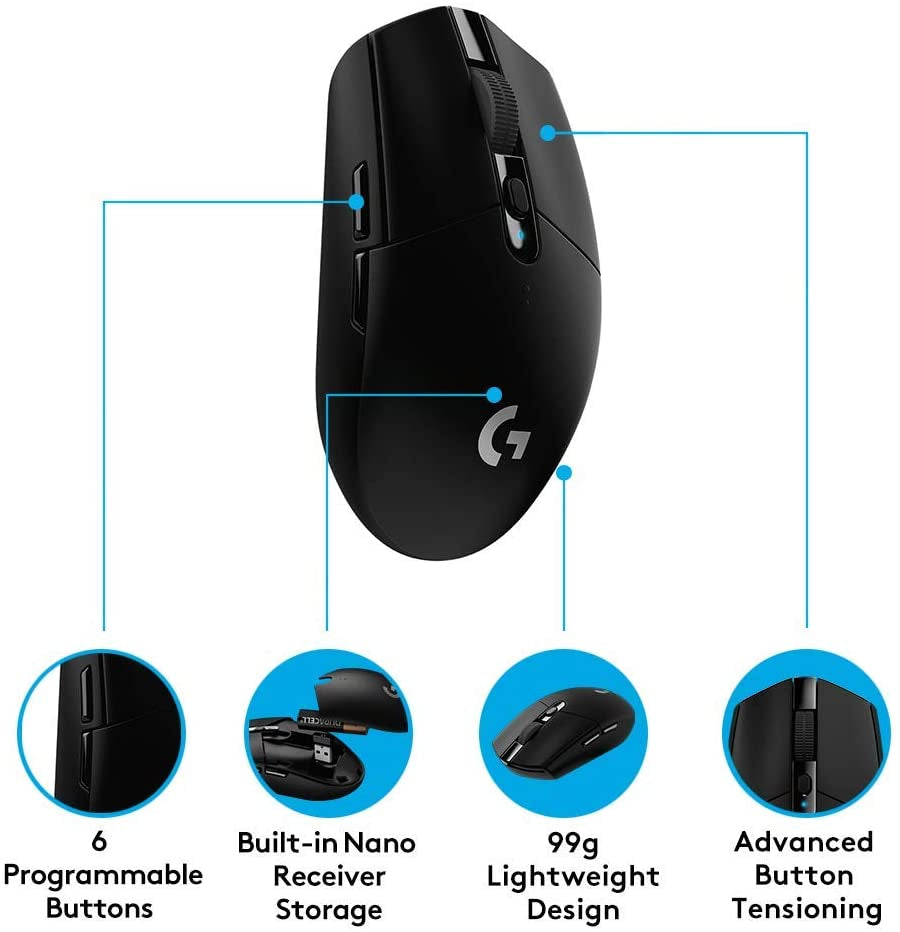 Logitech miška G305 LIGHTSPEED Brezžična Gaming, črna