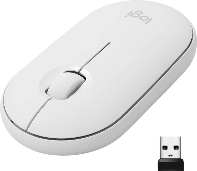 Logitech miška Pebble M350 Wireless, bela