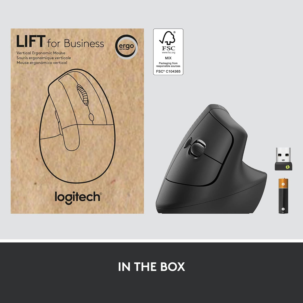 Logitech Miška Lift for Business, grafitna OEM