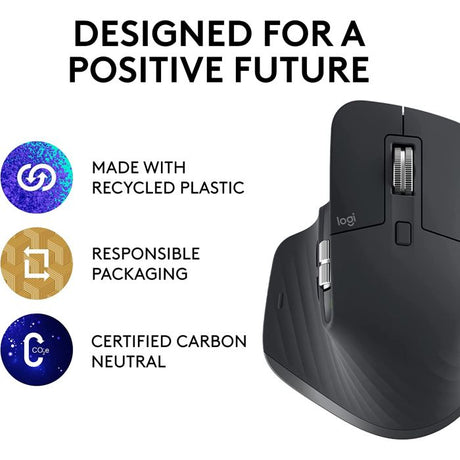 Logitech miška MX Master 3s Performance Wireless, grafitna
