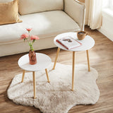 SONGMICS Miza 2X za dnevni prostor 45 x 50 x 45cm bela, LET07WN