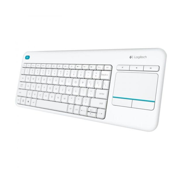 Brezžična tipkovnica Logitech K400 Plus Wireless Touch bela (Unifying, SLO gravura)