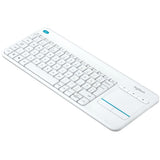 Brezžična tipkovnica Logitech K400 Plus Wireless Touch bela (Unifying, SLO gravura)