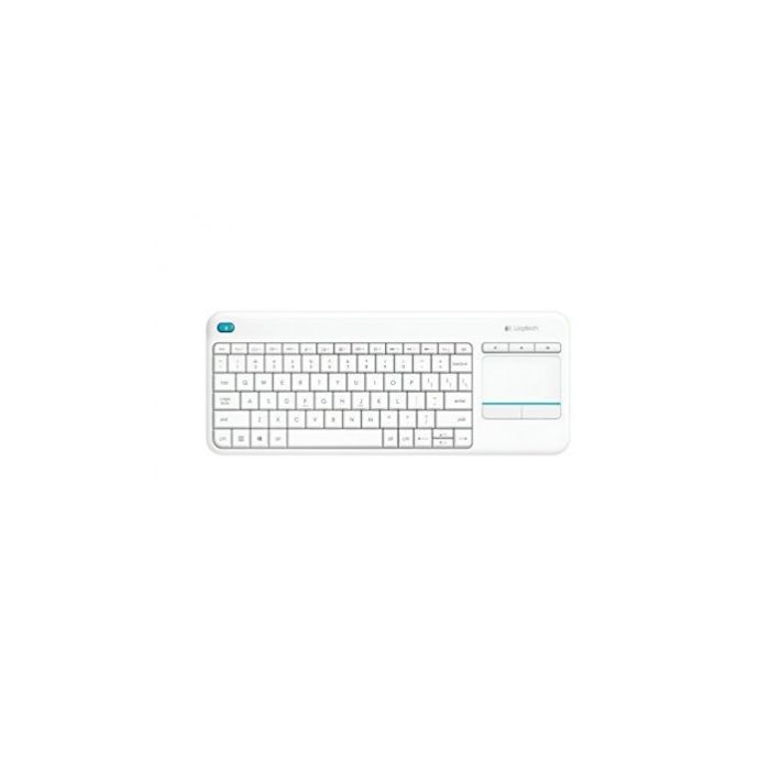 Brezžična tipkovnica Logitech K400 Plus Wireless Touch bela (Unifying, SLO gravura)