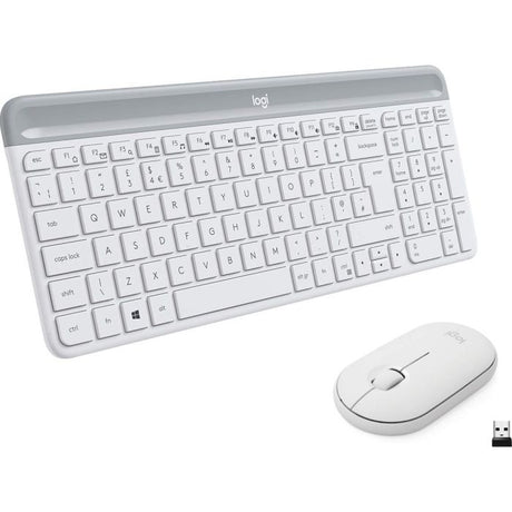 Logitech Slim Wireless Combo MK470, grafitna SLO bela