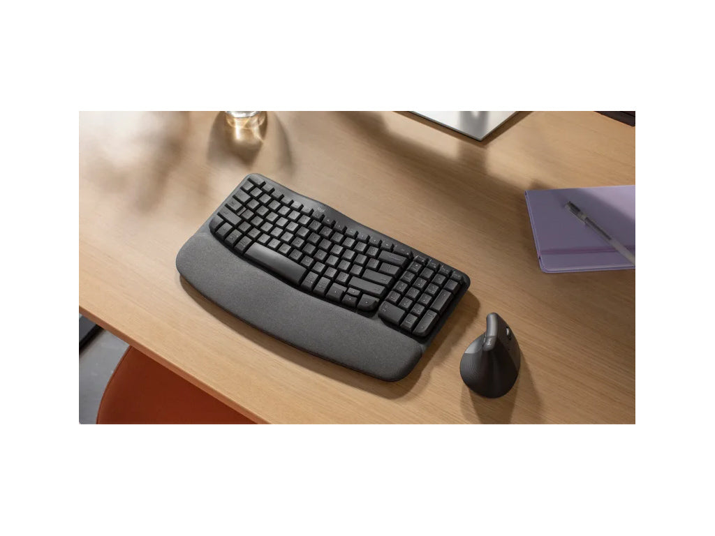 Logitech brezžična tipkovnica ergonomska Wave Keys črna SLO gravura