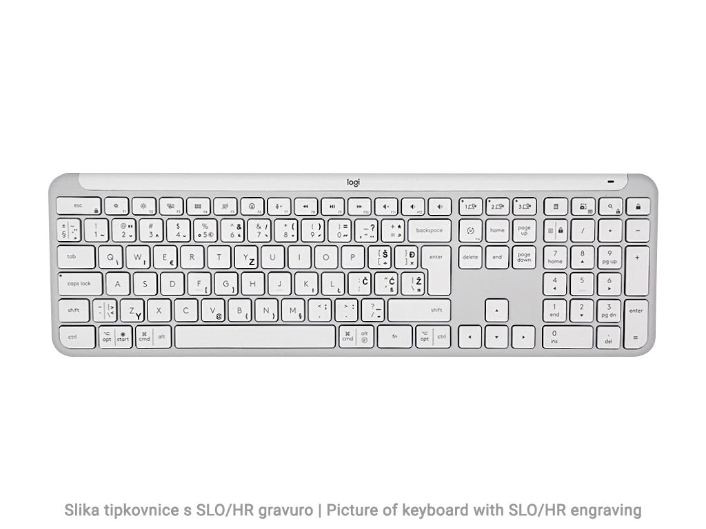 Logitech tipkovnica Signature Slim K950, bela, SLO gravura