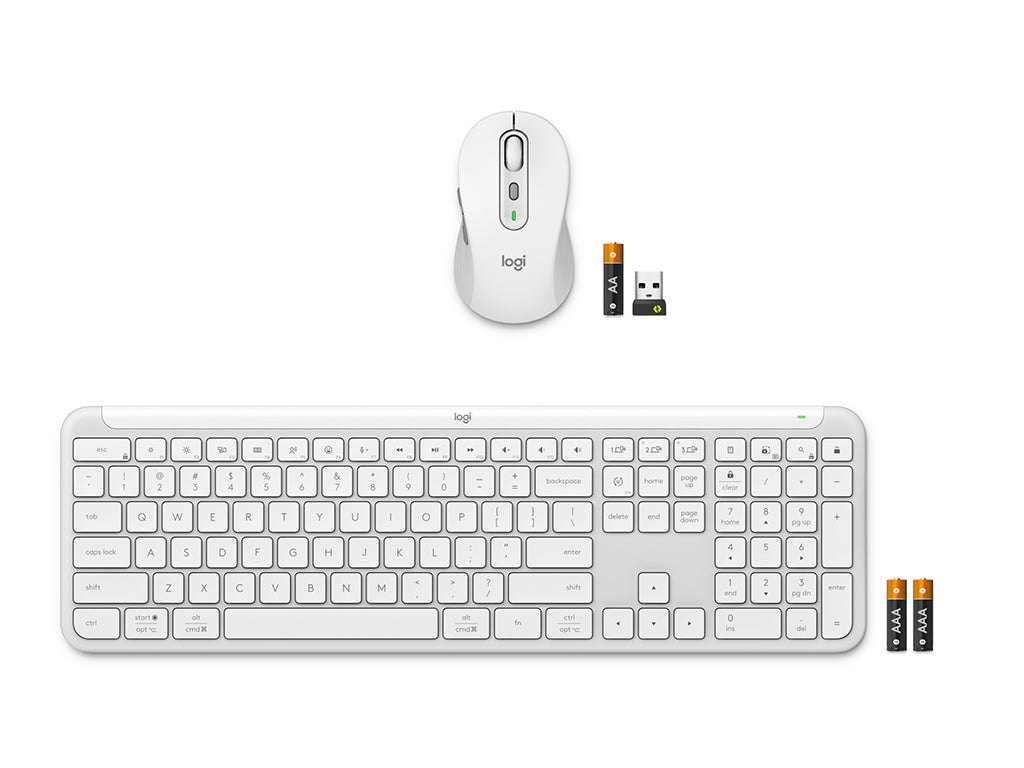 Logitech MK950 Slim brezžični komplet, Bolt-bela barva