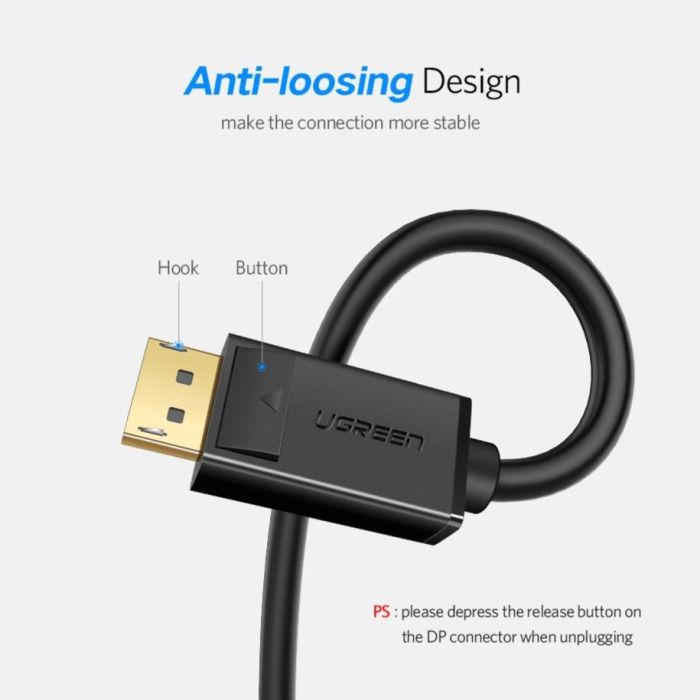 Ugreen DisplayPort 1.2 kabel 1.5M - BOX