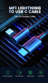 Ugreen MFI kotni kabel USB-C na Lightning 1,5m - box