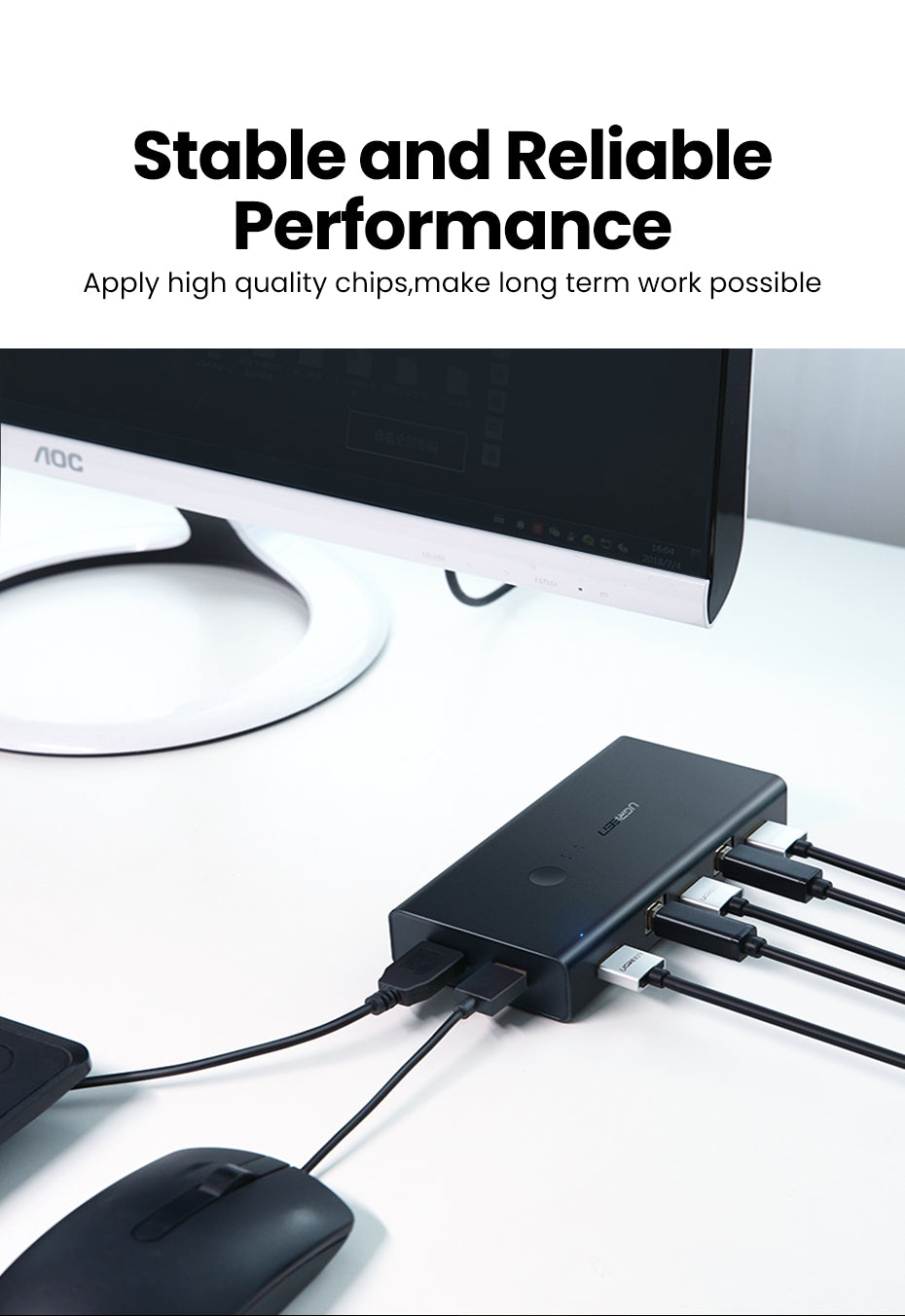 Ugreen HDMI 2x1 KVM Stikalo - box