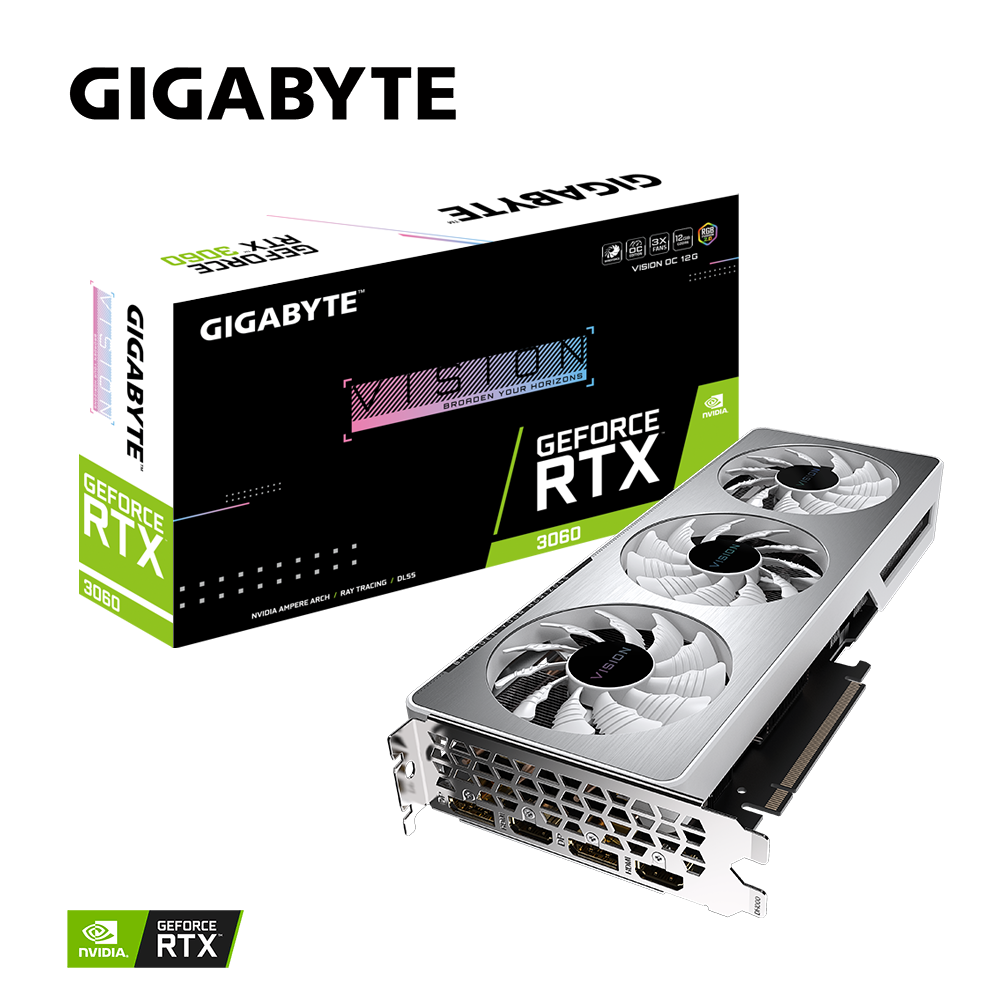 Grafična kartica GIGABYTE GeForce RTX 3060 VISION OC 12G, 12GB GDDR6, PCI-E 4.0