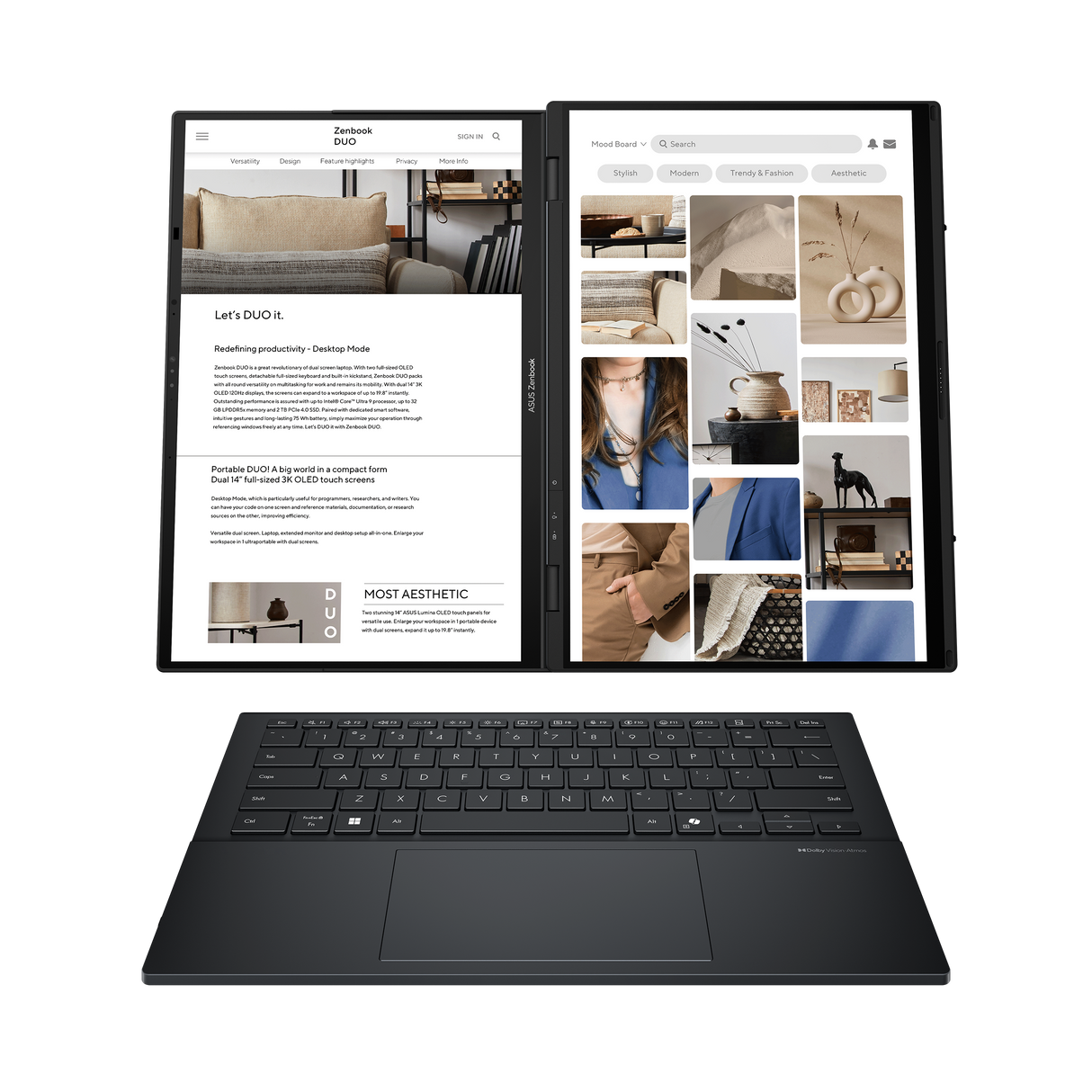 Prenosnik ASUS ZenBook Duo UX8406CA, Ultra 9-285H, 32GB RAM, 2TB SSD, OLED 120Hz, Windows 11 Pro