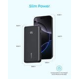Anker Zolo Powerbank 10000 mAh, 22,5W z vgrajenim USB-C kablom, črn