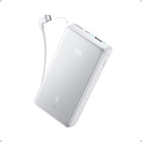 Anker Zolo Powerbank 20000 mAh, 22,5W z vgrajenim USB-C kablom, bel