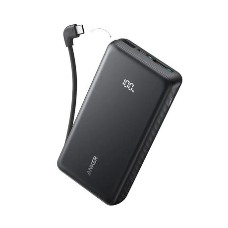 Anker Zolo Powerbank 20000 mAh, 22,5W z vgrajenim USB-C kablom, črn