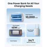 Anker Nano Power Bank 10000 mAh, 45W z vgrajenim USB-C kablom, bel