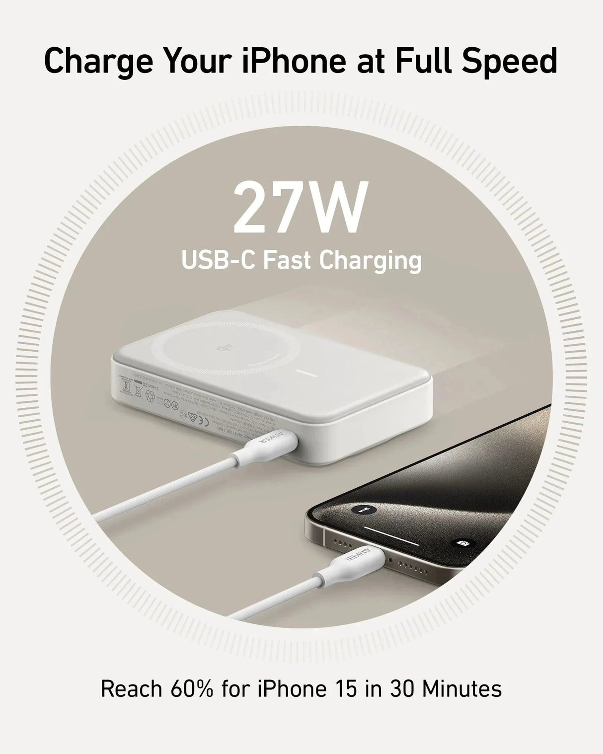 Anker MagGo 633 10k powerbank, bel
