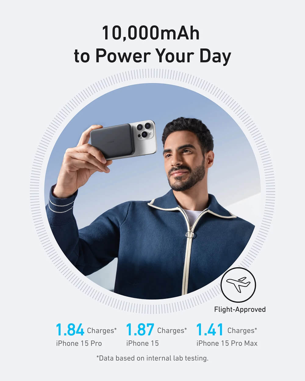 Anker MagGo 10K Slim brezžični powerbank, črn