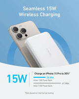 Anker MagGo 10K Slim brezžični powerbank, bel