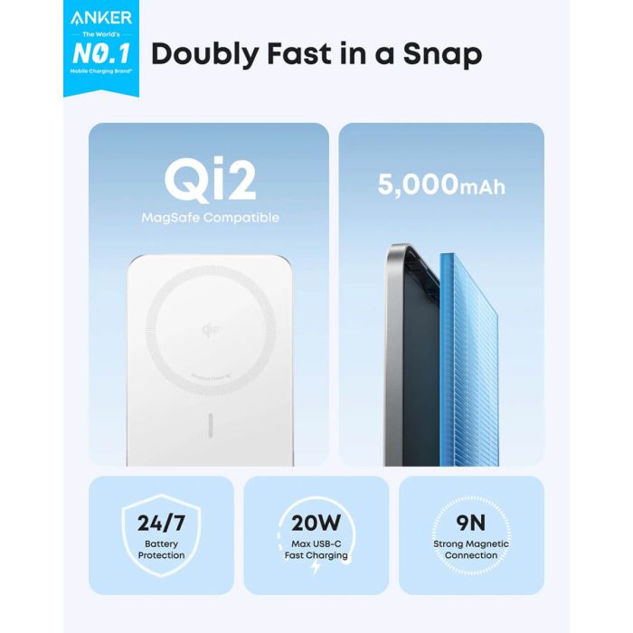 Anker Nano Powerbank Slim 5000 mAh, bel