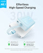 Anker Zolo Powerbank 10000 mAh, 30W z vgrajenim kablom USB-C, moder