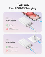 Anker Zolo Powerbank 10000 mAh, 30W z vgrajenim kablom USB-C, moder