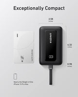 Anker Zolo Powerbank 10000 mAh, 30W z vgrajenim kablom USB-C, moder
