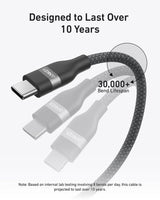 Anker pleteni USB-C na USB-C kabel 240 W, 1,8m, črn