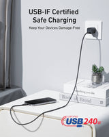 Anker pleteni USB-C na USB-C kabel 240 W, 1,8m, črn