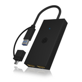Icybox IB-SPL1029AC USB-C/A na dvojni HDMI razdelilnik (2k@60Hz/4k@30Hz)