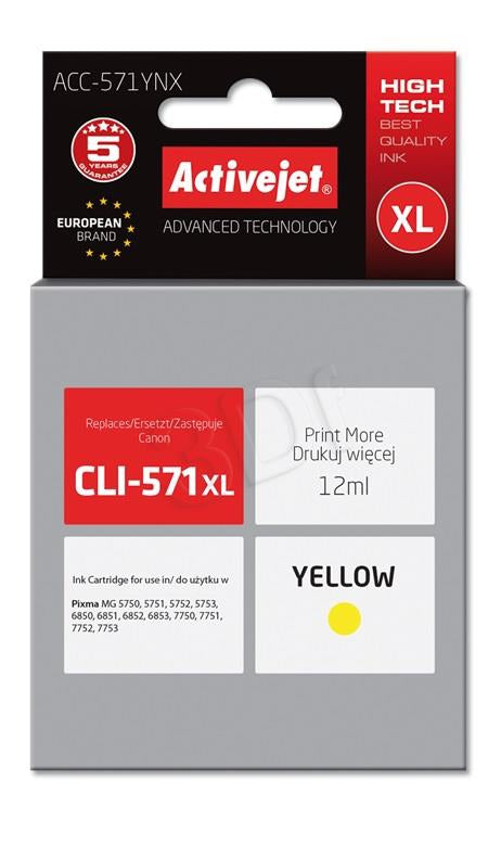ActiveJet rumeno črnilo Canon CLI-571Y XL