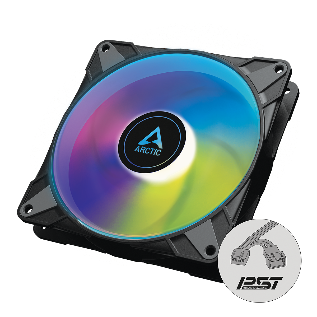 ARCTIC P14 PWM PST A-RGB 140mm 4-pin ventilator, črn